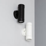 Applique murale cylindrique noire et blanche, éclairage haut et bas, à fixation murale