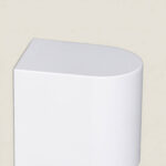 Applique murale blanche demi-ronde au fini mat, fixation murale pour éclairage extérieur