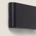 Applique murale extérieure noire en aluminium rectangulaire finition mate