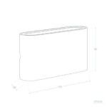 Applique murale rectangulaire arrondie 175×90×30 mm, fixation murale