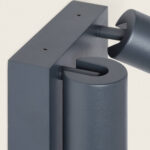 Applique murale extérieure double spot anthracite aluminium, finition mate, platine rectangulaire