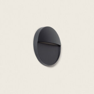 Applique Murale Extérieure LED 3W Saillie Rond Jade Noir Sélectionnable (chaud-neutre) 2200K - 3000K - 4000K