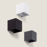 Applique murale cube aluminium blanc, anthracite et noir, éclairage double face haut et bas