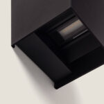 Applique murale extérieure noire en aluminium rectangulaire, éclairage double face haut et bas