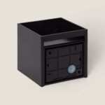 Applique murale extérieure carrée noire à boîtier ouvert pour fixation