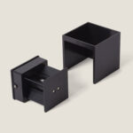 Applique murale extérieure double face noire mate en forme de cube