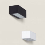 Applique murale rectangulaire noire et blanche en aluminium, éclairage up & down extérieur