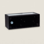 Applique murale LED extérieure rectangulaire noire en aluminium, montage mural