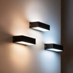 Applique murale LED noire rectangulaire double face éclairage haut et bas finition mate