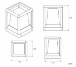 Balise Extérieure E27 Muret Aluminium 21 cm INDO – Image 5