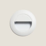 Balise encastrable ronde blanche à fente horizontale pour pose murale