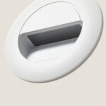 Balise encastrable ronde blanche à LED, ouverture rectangulaire pour éclairage mural extérieur