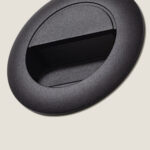 Balise murale encastrable ronde noire à ouverture horizontale, finition mate