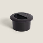 Balise encastrable ronde anthracite à ouverture inclinée, finition mate