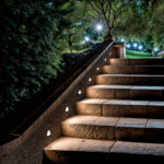 Balise murale encastrable à LED grise pour éclairage d'escalier extérieur