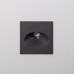 Balise murale encastrable gris anthracite, carré avec cuvette ronde et LED intégrée