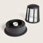 Balise muret extérieure E27 aluminium anthracite mat avec diffuseur à panneaux translucides