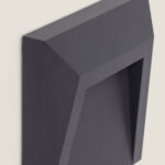 Balise murale anthracite en saillie, boîtier angulaire avec ouverture rectangulaire