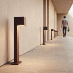 Balise LED Extérieure 10W Aluminium en Saillie sur Pied 50cm Iridix Rouille – Image 10