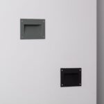 Balise encastrée murale rectangulaire noire et grise, éclairage bas pour mur extérieur