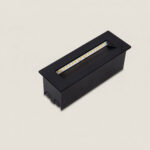 Balise encastrable rectangulaire noire à LED intégrée pour installation murale