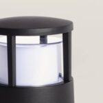 Balise muret LED noire en aluminium cylindrique avec diffuseur opalin