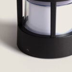 Balise muret extérieure noire en aluminium mat avec diffuseur opalin cylindrique