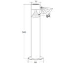 5 W Saillie sur Pied 50 cm Acier Inoxydable avec Détecteur de Mouvement Inti