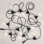 Kit Guirlande Lumineuse Extérieure IP44 10m Noir + 10 Ampoules LED Filament B22 6W G95 – Image 7