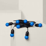 Kit Guirlande Waterproof 5.5m Noire + 8 Ampoules LED E27 G45 3W de Couleurs Bleu