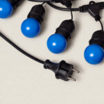 Kit Guirlande Waterproof 5.5m Noire + 8 Ampoules LED E27 G45 3W de Couleurs Bleu – Image 12