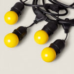 Kit Guirlande Waterproof 5.5m Noire + 8 Ampoules LED E27 G45 3W de Couleurs Jaune – Image 10