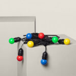 Kit Guirlande Waterproof 5.5m Noire + 8 Ampoules LED E27 G45 3W de Couleurs Multicolore