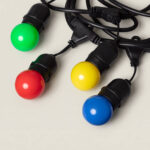 Kit Guirlande Waterproof 5.5m Noire + 8 Ampoules LED E27 G45 3W de Couleurs Multicolore – Image 10