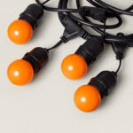 Kit Guirlande Waterproof 5.5m Noire + 8 Ampoules LED E27 G45 3W de Couleurs Orange – Image 10