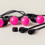 Kit Guirlande Waterproof 5.5m Noire + 8 Ampoules LED E27 G45 3W de Couleurs Rose – Image 11