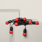 Kit Guirlande Waterproof 5.5m Noire + 8 Ampoules LED E27 G45 3W de Couleurs Rouge