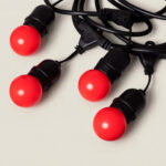 Kit Guirlande Waterproof 5.5m Noire + 8 Ampoules LED E27 G45 3W de Couleurs Rouge – Image 10