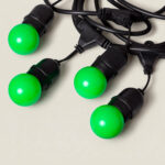 Kit Guirlande Waterproof 5.5m Noire + 8 Ampoules LED E27 G45 3W de Couleurs Vert – Image 10