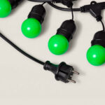 Kit Guirlande Waterproof 5.5m Noire + 8 Ampoules LED E27 G45 3W de Couleurs Vert – Image 12