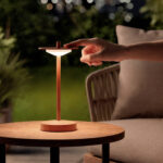 Lampe à Poser LED Portable Extérieure Métal avec Batterie Rechargeable Estepona Terre cuite – Image 3