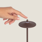 Lampe à Poser LED Portable Extérieure Métal avec Batterie Rechargeable Milevani Brun – Image 5