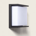 Applique Murale Extérieure LED 18W Aluminium Éclairage Carré Noir Rimen IP65