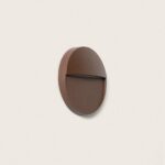 Applique Murale Extérieure LED 3W CCT Sélectionnable Aluminium Saillie Ronde Jade Brun