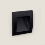 Balise Extérieure LED 4W Encastrable Aluminium Murale Carrée Noire Leif Blanc chaud 2700K