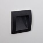 Balise Extérieure LED 4W Encastrable Aluminium Murale Carrée Noire Leif Blanc neutre 4000K
