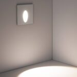 Balise LED Extérieure 3W Encastrable au Mur Carée Bombée Olite Blanche – Image 3