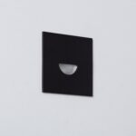 Balise Murale Extérieure LED 2W Encastrable Aluminium Carrée Noire Guell