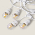 Kit Guirlande Waterproof 5.5m Blanche + 8 Ampoules LED E27 Filament 4W Blanc chaud 2700K – Image 9