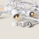 Kit Guirlande Waterproof 5.5m Blanche + 8 Ampoules LED E27 Filament 4W Blanc chaud 2700K – Image 11